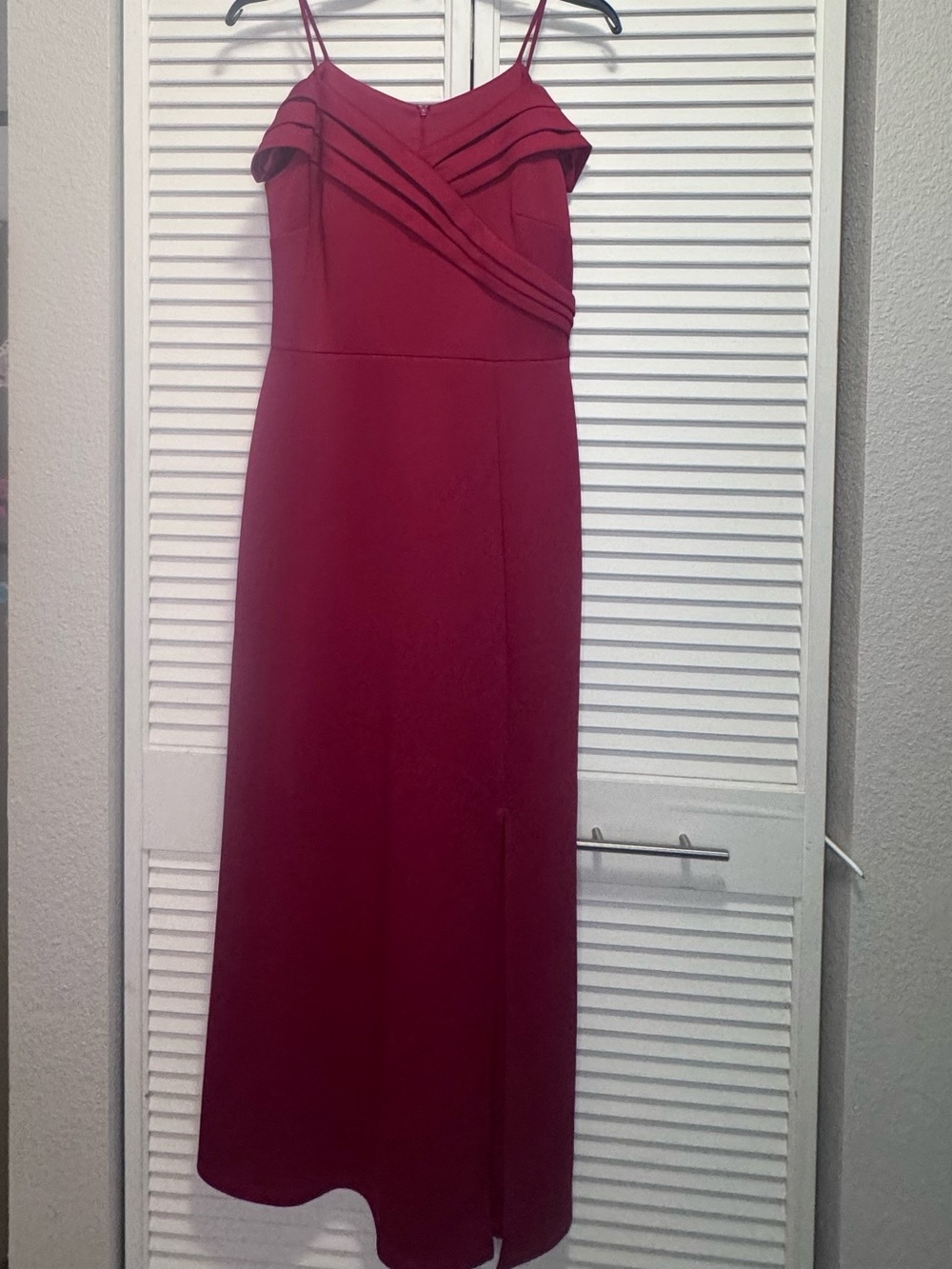 Enfocus Studio Burgundy Strapless Evening Gown